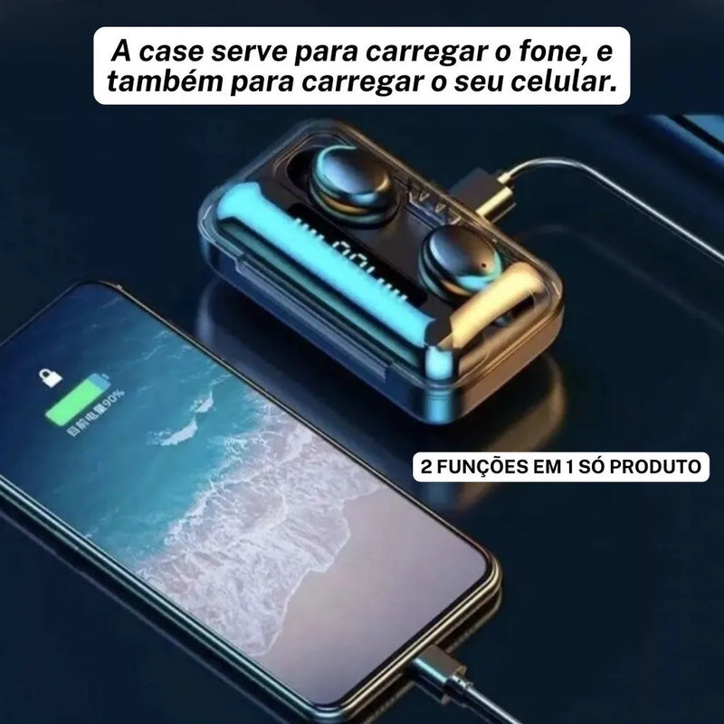 Fone de Ouvido Sem Fio F9-5 com Display LED e Power Bank | Neonix ™