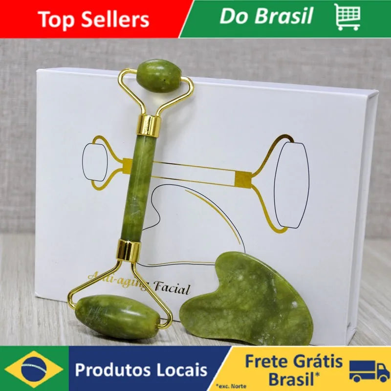 Kit Massageador Facial Jade Roller | Neonix ™