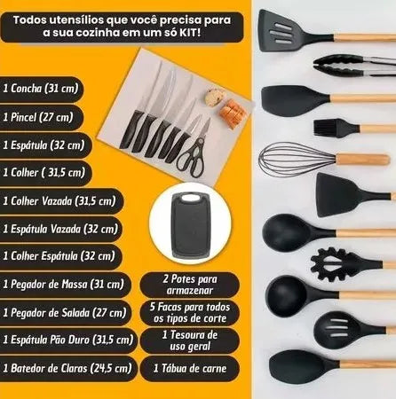 Kit Completo de Utensílios de Cozinha Luxo – 19 Peças | Neonix ™