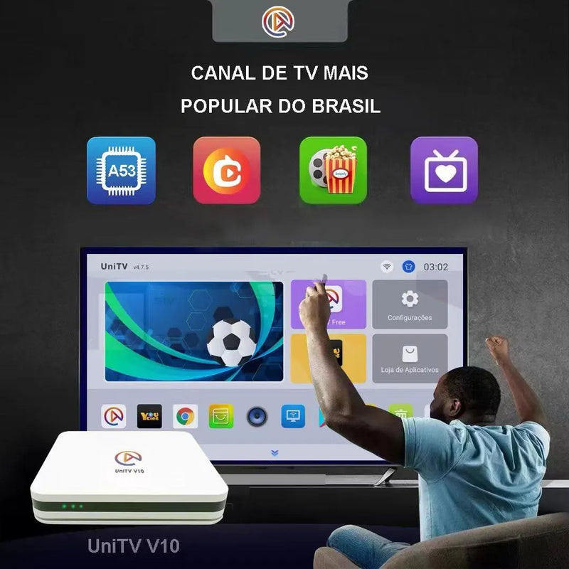 UNITV V10 – TV Box com Mais de 300 Canais e Lançamentos de Filmes e Séries | Neonix ™