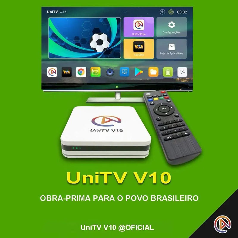 UNITV V10 – TV Box com Mais de 300 Canais e Lançamentos de Filmes e Séries | Neonix ™