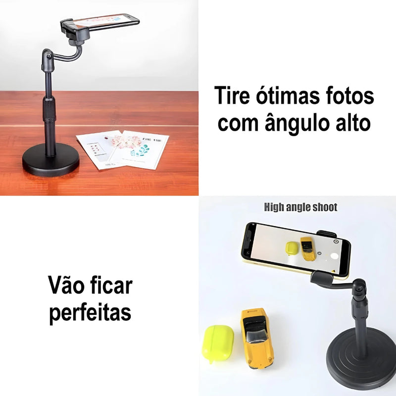 Suporte Tripé Para Celular de Mesa com Apoio Celular Altura Ajustável | Neonix ™