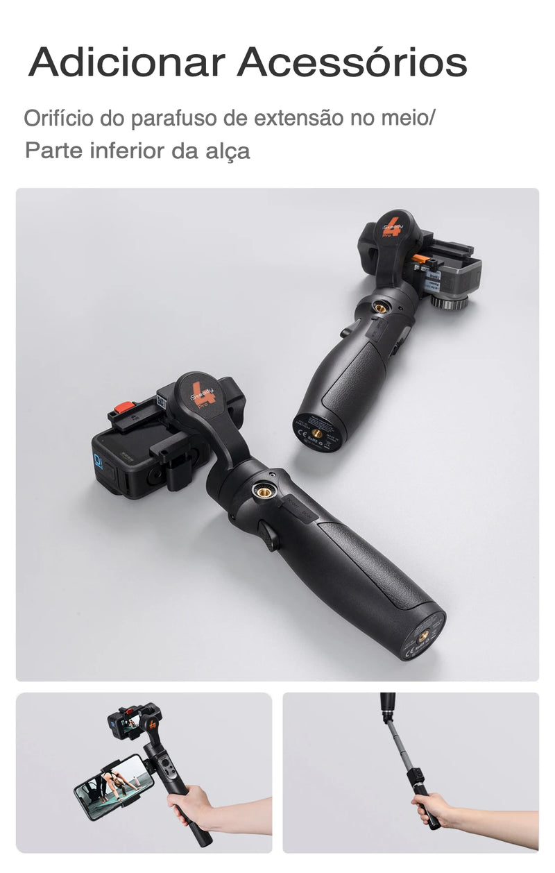 Gimbal de 3 Eixos Hohem iSteady Pro4 para Câmeras de Ação | Neonix ™