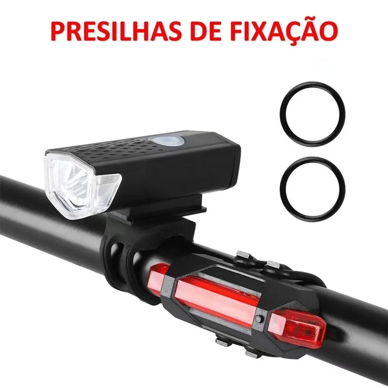 Kit Lanterna E Farol Bicicleta Bike Luz Ultra Led A Prova D'agua E Velocímetro Bicicleta Digital  à Prova D'água mt2255 mt039