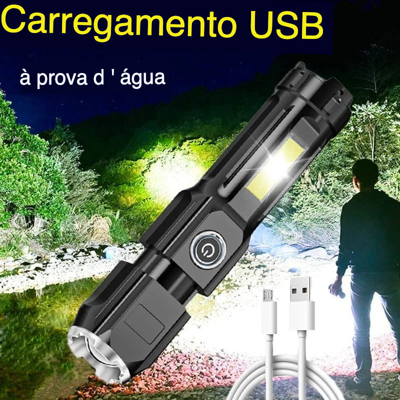 Lanterna LED Potente USB Recarregável 18650 com Zoom | Neonix ™