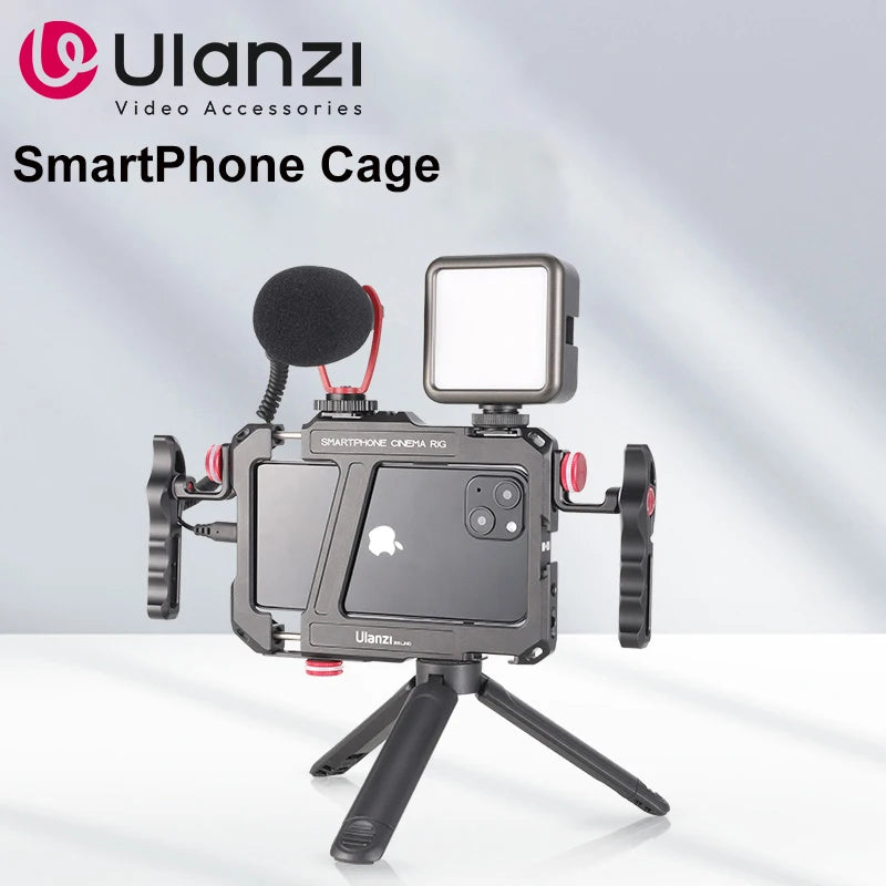 Ulanzi Lino Universal SmartPhone Cage Protective Case with Side Handle Rig for iPhone16 15 14 13 12 Pro Max Samsung  Xiaomi OPPO