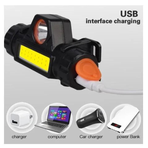 Lanterna de Cabeça Led COB Caminhada Pesca Ciclismo High Power COM IMÃ mt101 - b5