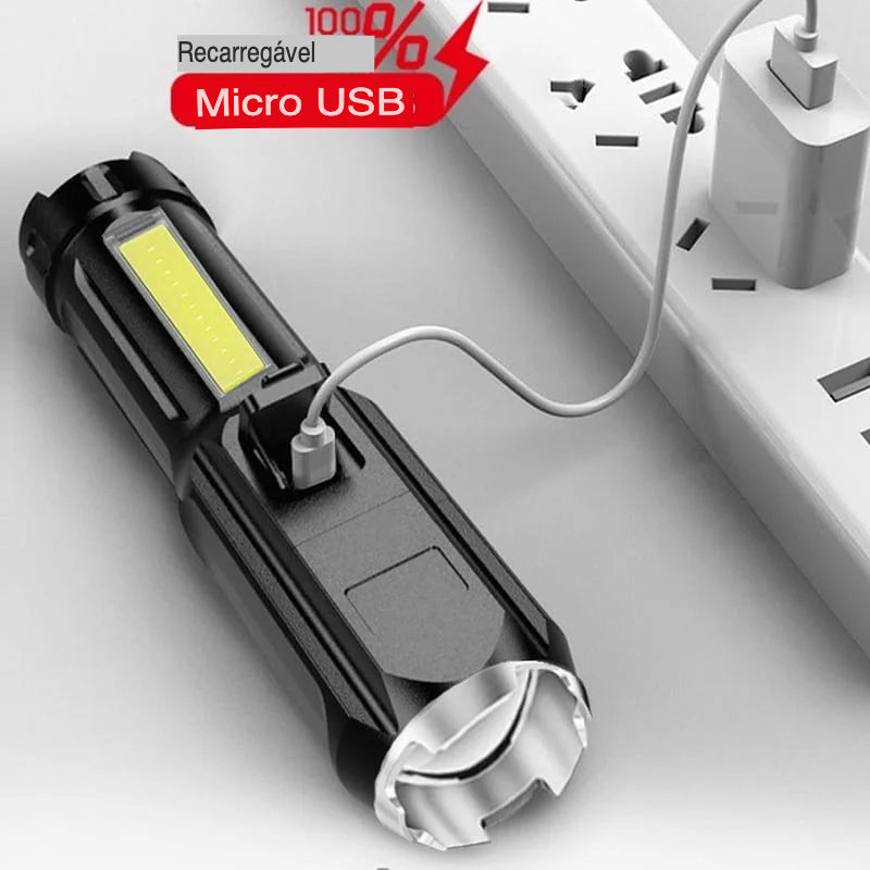 Lanterna LED Potente USB Recarregável 18650 com Zoom | Neonix ™