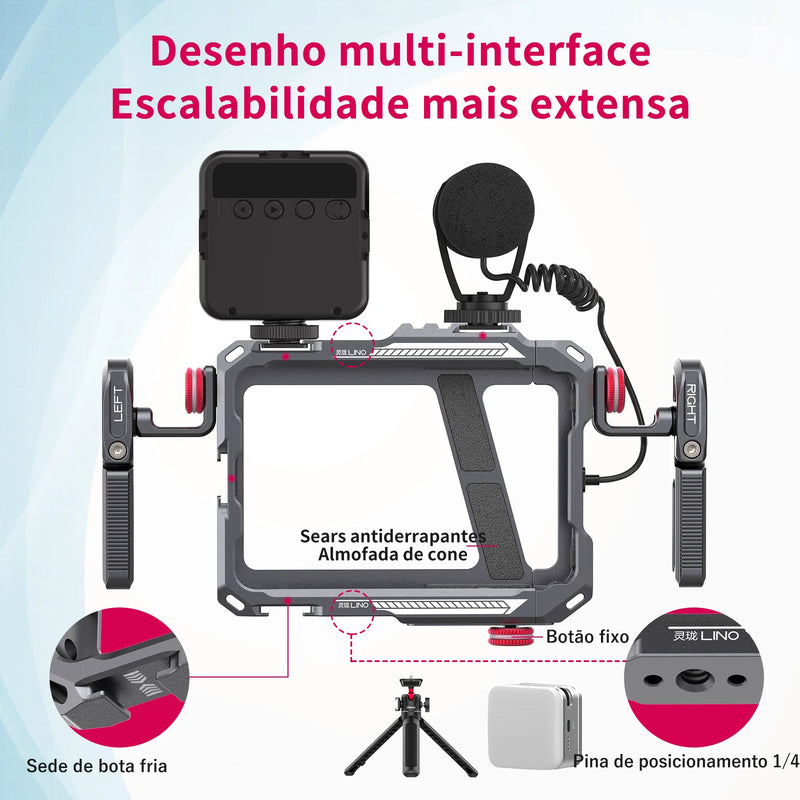 Cage Universal para Smartphone com Case Protetora e Alça Lateral | Neonix ™