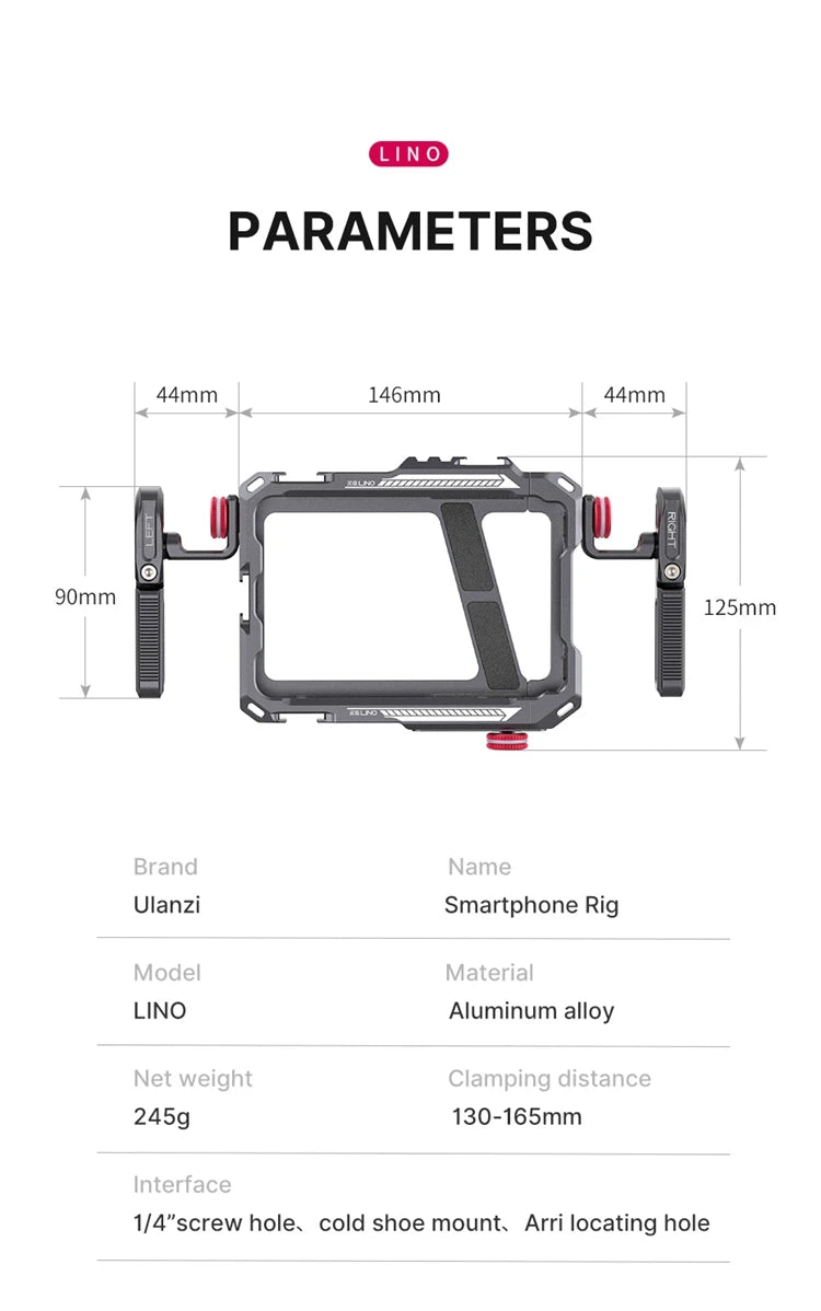 Cage Universal para Smartphone com Case Protetora e Alça Lateral | Neonix ™