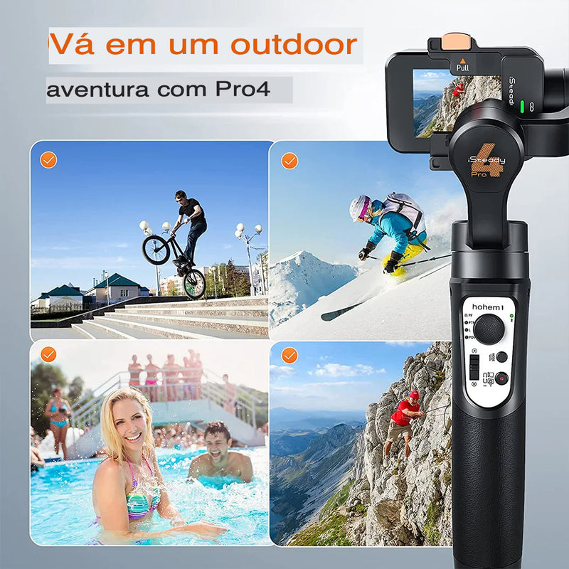 Gimbal de 3 Eixos Hohem iSteady Pro4 para Câmeras de Ação | Neonix ™