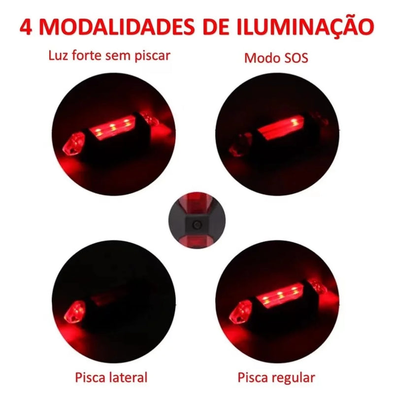 Lanterna E Farol Bicicleta Bike Ciclismo Luz de segurança Ultra Led A Prova D'agua mt2255 - b6