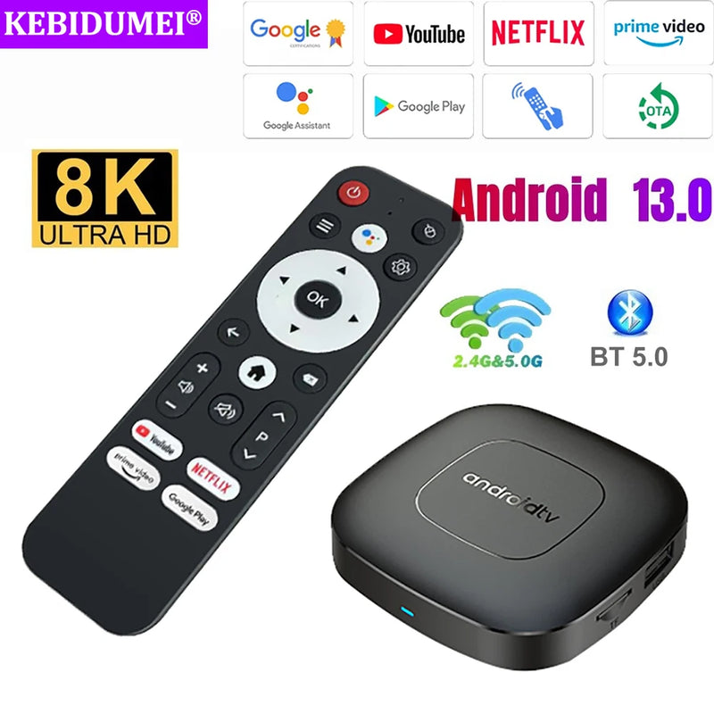 Kebidumei Mini TV Stick 8K – Smart TV Box Android 13 com Dual Wi-Fi | Neonix ™